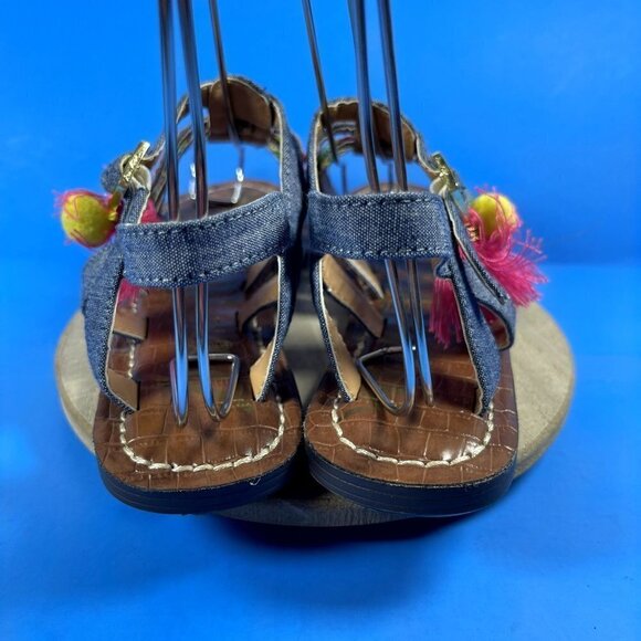 Sam Edelman Gigi Nancy EMB Multicolor Slingback Sandals Girls Shoes Size‎ 4 - Picture 4 of 8